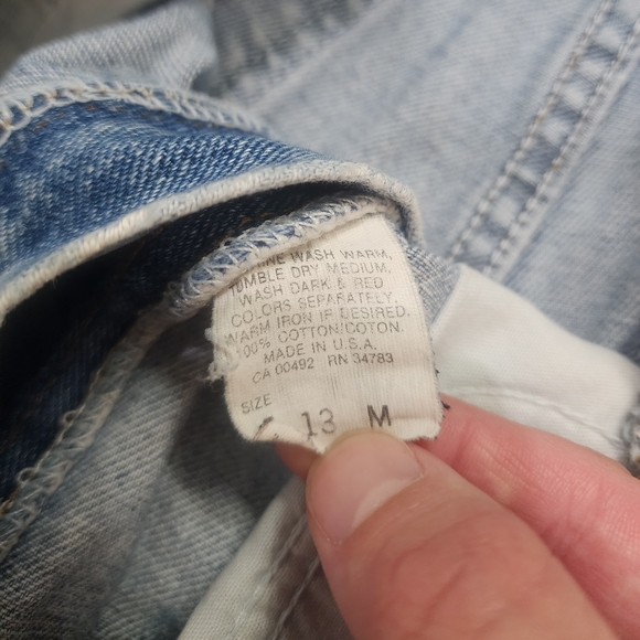 Vintage 90s Lee Women's 13M 32" Waist Cut Off Denim Mom Indie Jorts Shorts - Picture 4 of 10